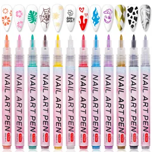12 Colors 3D DIY Nail Art Drawing Pen